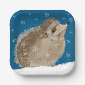 Winter Hedgehog 7-inch vierkant papier Bord (Voorkant)