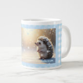 Winter Hedgehog Mug – Cute Snowflake  Grote Koffiekop (Voorkant rechts)