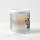Winter Hedgehog Mug – Cute Snowflake  Grote Koffiekop (Voorkant)