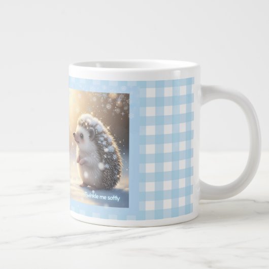Winter Hedgehog Mug – Cute Snowflake  Grote Koffiekop (Rechts)