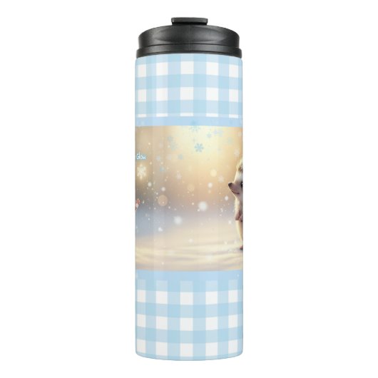 Winter Hedgehog Mug – Cute Snowflake  Thermosbeker (Voorkant)