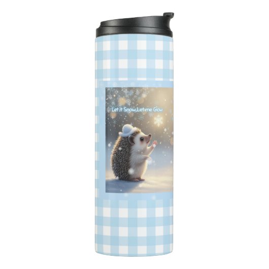 Winter Hedgehog Mug – Cute Snowflake  Thermosbeker (Gedraaid links)