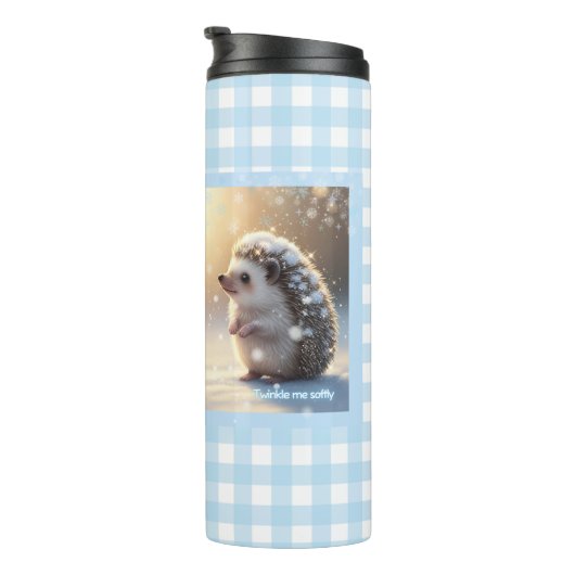 Winter Hedgehog Mug – Cute Snowflake  Thermosbeker (Geroteerd rechts)
