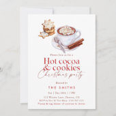 Winter Heet Chocolade en Koekjes Kerstfeest Kaart (Voorkant)