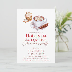 Winter Heet Chocolade en Koekjes Kerstfeest Kaart