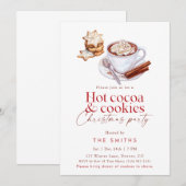 Winter Heet Chocolade en Koekjes Kerstfeest Kaart (Voorkant / Achterkant)