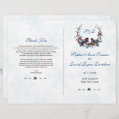 Winter Heilige Bessen Krans Trouwprogramma (Voorkant / Achterkant)