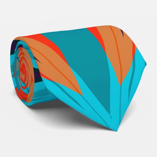 Winter Helder Sinaasappel Vrolijk Kerstfeest Stropdas (Opgerold)