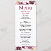 Winter Hellebore Floral Burgundy Wedding Menu (Voorkant)