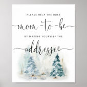 Winter Help Bezige mam richt een envelop Poster (Voorkant)