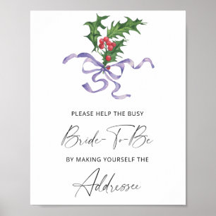 Winter - help de drukke bruid Adres Poster