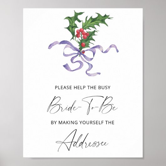 Winter - help de drukke bruid Adres Poster (Voorkant)
