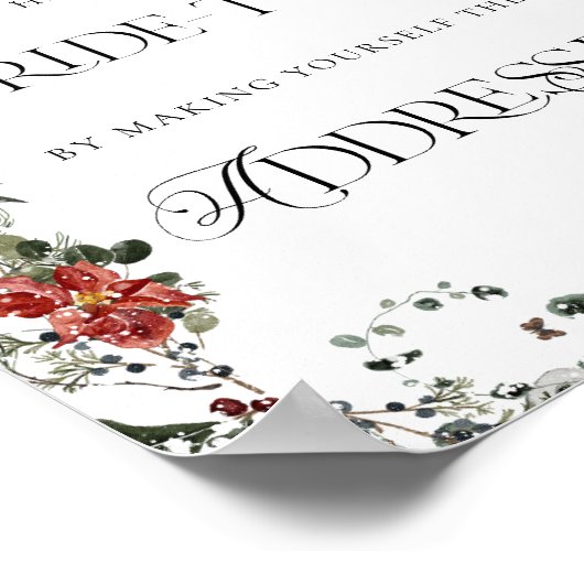 Winter Help de drukke bruid een envelop adresseren Poster (Hoek)