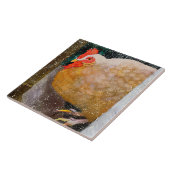 Winter Hen Ceramic Kitchen Tile Tegeltje (Zijkant)