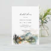 Winter herfst bos rustieke bruids douche uitnodigi kaart (Staand voorkant)