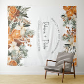 Winter herfst bruiloft Achtergrond Fotocabine Wandkleed (In Situ (horizontaal))