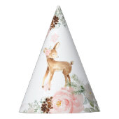 Winter hert blush roze verjaardag feesthoedjes (Voorkant)