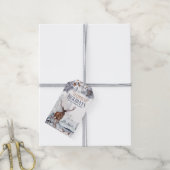 Winter hert bos sneeuw dennen kegel bomen cadeaulabel (Met Touw)