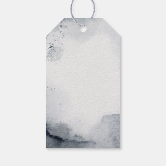 Winter hert bos sneeuw dennen kegel bomen cadeaulabel (Achterkant)