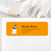 Winter Herten Alaskan Malamute Dog voor Hondenlief Etiket (Insitu)