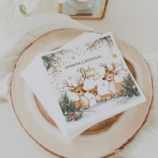 Winter Herten Baby shower Servet