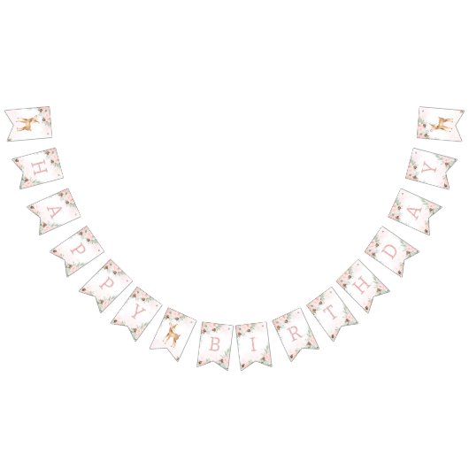 Winter herten blos knipoog evergreen meisje verjaa vlaggetjes (Alle)