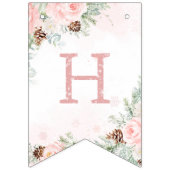 Winter herten blos knipoog evergreen meisje verjaa vlaggetjes (Tweede vlag)