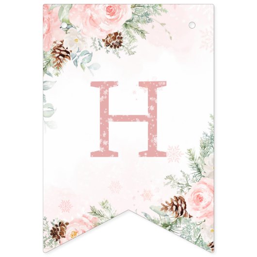 Winter herten blos knipoog evergreen meisje verjaa vlaggetjes (Tweede vlag)