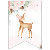 Winter herten blos knipoog evergreen meisje verjaa vlaggetjes (Eerste vlag)