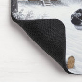 Winter herten/Bok kunst Muismat (Hoek)