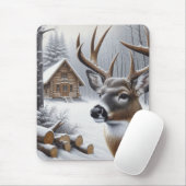 Winter herten/Bok kunst Muismat (Met muis)