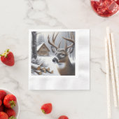 Winter herten/Bok kunst Servet (Insitu)