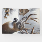 Winter herten/Bok kunst Spandoek (Horizontaal)