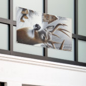 Winter herten/Bok kunst Spandoek (Buitenkant Gebouw)