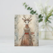 Winter herten collage briefkaart (Staand voorkant)