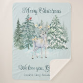 Winter Herten Custom Kerstmis Sherpa Deken (Voorkant)