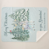 Winter Herten Custom Kerstmis Sherpa Deken (Voorkant (horizontaal))