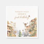 Winter Herten Eerste Verjaardag Servet (Voorkant)