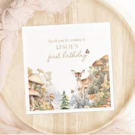 Winter Herten Eerste Verjaardag Servet