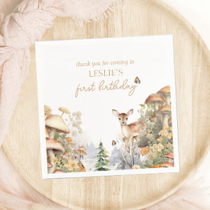 Winter Herten Eerste Verjaardag Servet