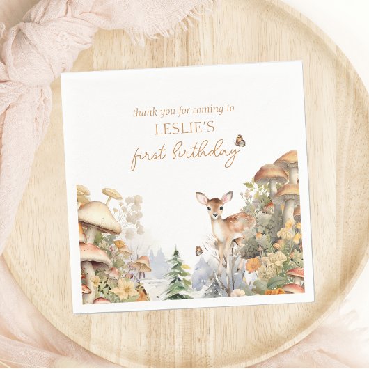 Winter Herten Eerste Verjaardag Servet