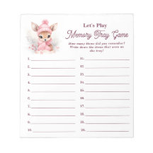 Winter Herten Meisje Baby shower Memory Tray Game