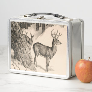 Winter Herten Metalen Lunchbox
