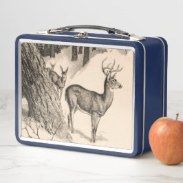 Winter Herten Metalen Lunchbox