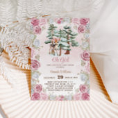 Winter Herten Oh Meisje Bloemen Baby Meisje Douche Kaart