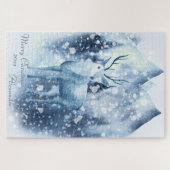 Winter Herten Sneeuwrijke Berg Kerstmis Legpuzzel (Horizontaal)