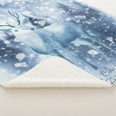 Winter Herten Sneeuwrijke Berg Kerstmis Sherpa Deken (3/4)