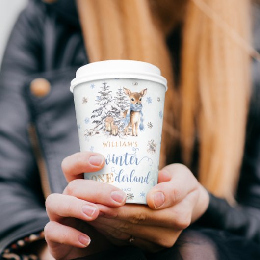 Winter Herten Sneeuwvlokken ONEderland Verjaardag Papieren Bekers