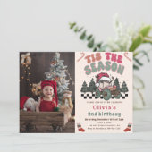 Winter Herten Vrachtwagen Kerstmis Verjaardagsfees Kaart (Staand voorkant)