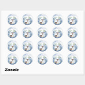 Winter Herten Waterverf Baby shower dank u Ronde Sticker (Vel)